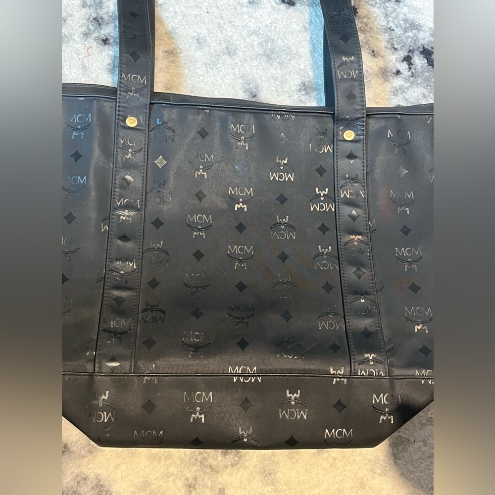 Vintage MCM Monogram Black Nylon Shopping Tote - Picture 8 of 11